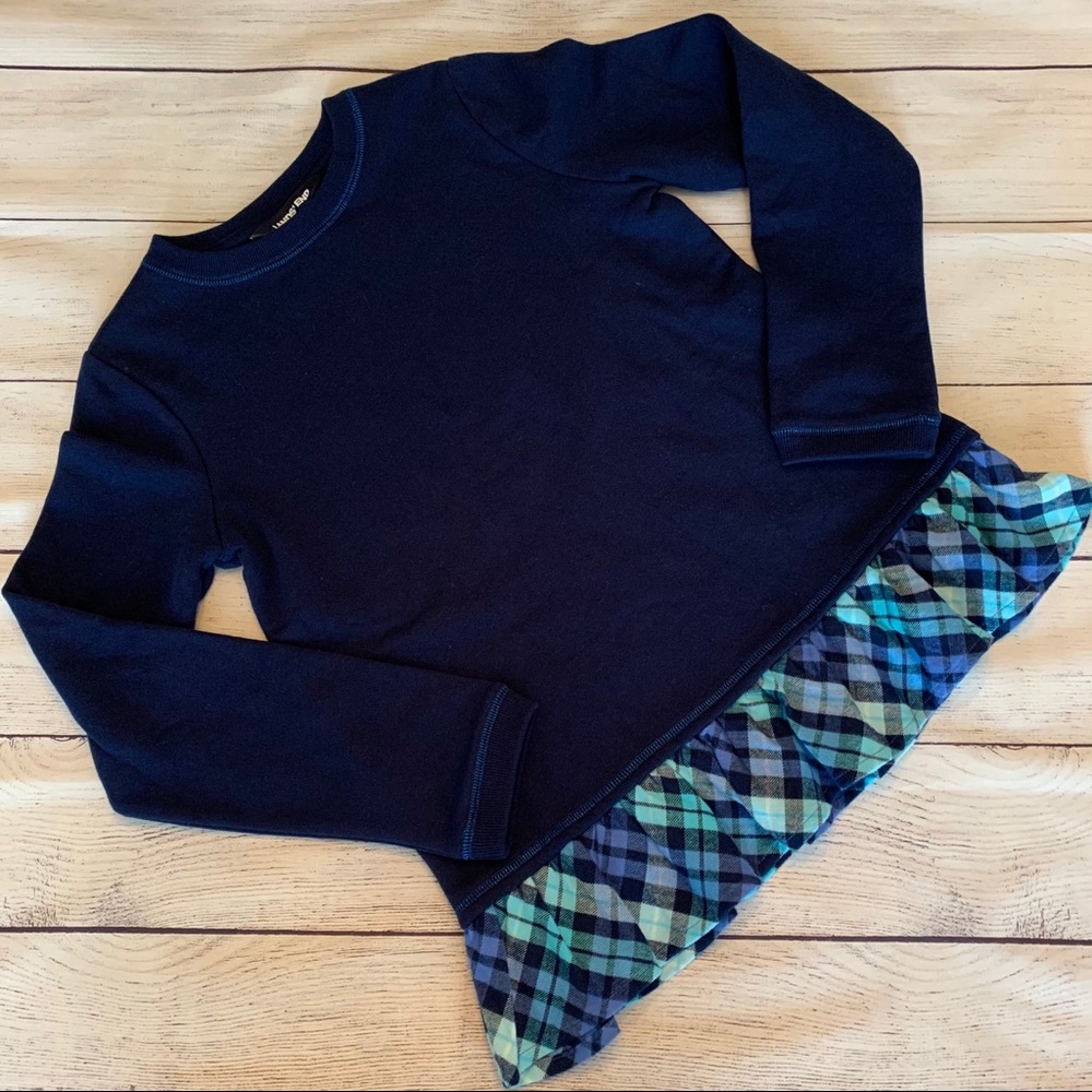 Lands' End Navy Flannel Sweatshirt Size M 10/12